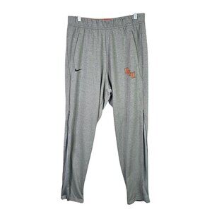 Mens Nike Dri-Fit OSU Gray Sweatpants Zippered Ankles Elastic Waist Polyester L